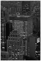 Office towers at dusk. NYC, New York, USA (black and white)