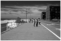 Boardwalk on Long Beach. New York, USA ( black and white)