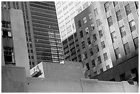 Mix of facades. NYC, New York, USA (black and white)