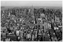 Midtown and Upper Manhattan, seen from the World Trade Center. NYC, New York, USA ( black and white)