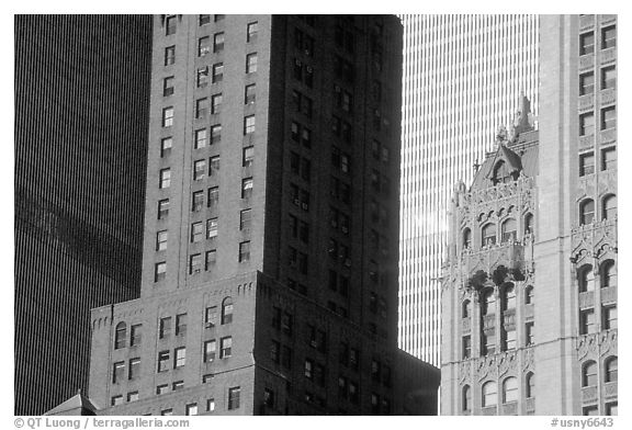 Vintage skycraper. NYC, New York, USA (black and white)