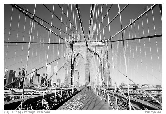 Brooklyn Bridge. NYC, New York, USA (black and white)