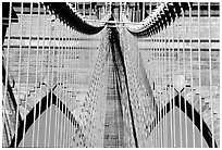 Brooklyn Bridge detail. NYC, New York, USA (black and white)