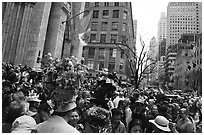 Fifth Avenue filled with revelers on Easter. NYC, New York, USA ( black and white)