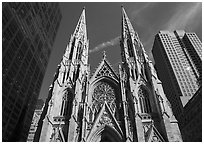 Front of St Patricks Cathedral. NYC, New York, USA ( black and white)