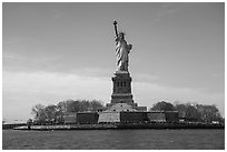 Liberty Island, Statue of Liberty National Monument. NYC, New York, USA ( black and white)