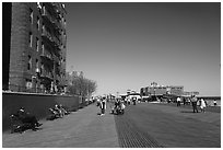 Coney Island Boardwalk. New York, USA ( black and white)