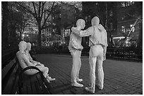 Gay Liberation art installation in Christopher Park. NYC, New York, USA ( black and white)