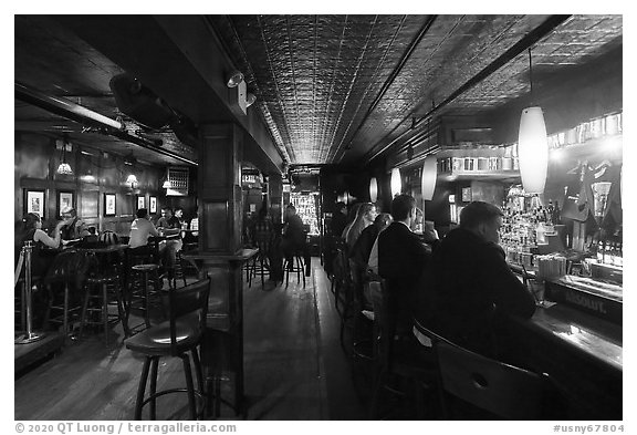 Inside Stonewall Inn, Stonewall National Monument. NYC, New York, USA (black and white)