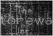 Close-up of neon sign, Stonewall Inn, Stonewall National Monument. NYC, New York, USA ( black and white)