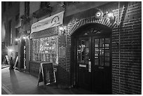 Stonewall Inn at night. NYC, New York, USA ( black and white)