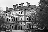 Breakers mansion, largest in Newport, at dusk. Newport, Rhode Island, USA (black and white)