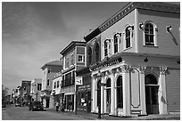 Row of historic houses. Newport, Rhode Island, USA ( black and white)