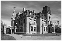 Chateau-sur-Mer, the first of Newport palatial summer mansions. Newport, Rhode Island, USA ( black and white)