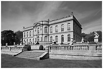 The Elms, mansion in classical revival style. Newport, Rhode Island, USA ( black and white)