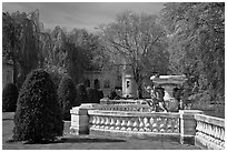 Grounds of The Elms. Newport, Rhode Island, USA (black and white)