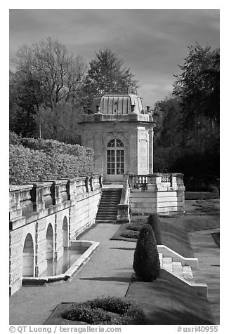 Pavilion on the grounds of The Elms. Newport, Rhode Island, USA (black and white)