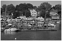 Recreational harbor on the Providence River. Providence, Rhode Island, USA ( black and white)