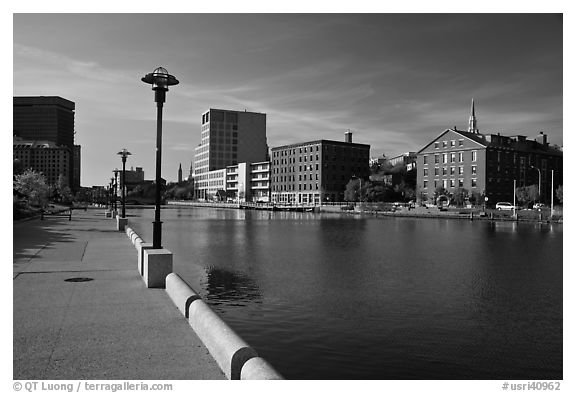 Riverside quay and walkway. Providence, Rhode Island, USA