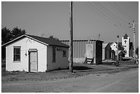 Street with jail and church, Interior. South Dakota, USA ( black and white)