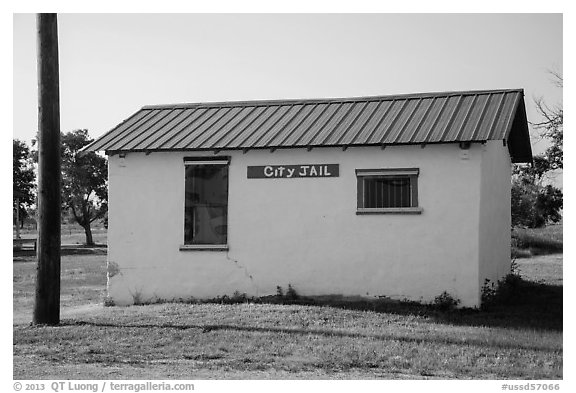 City jail, Interior. South Dakota, USA (black and white)