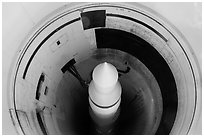 Minuteman II missile in silo. Minuteman Missile National Historical Site, South Dakota, USA (black and white)