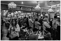 Restaurant in Wall Drug, Wall. South Dakota, USA (black and white)