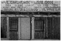 Old Longhorn Saloon, Scenic. South Dakota, USA (black and white)