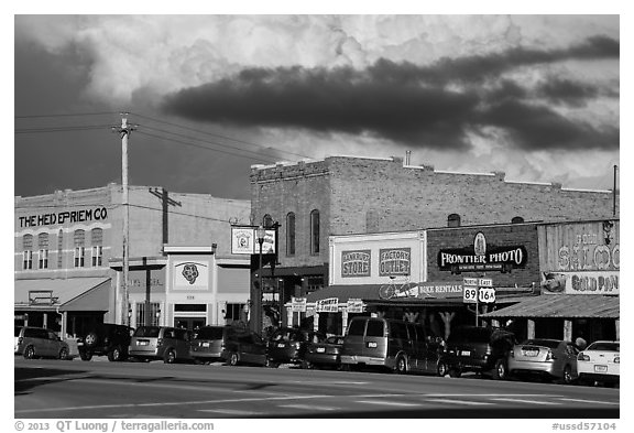 Main street, Custer. Black Hills, South Dakota, USA (black and white)