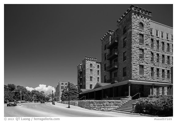 Sandstone buildings, Hot Springs. Black Hills, South Dakota, USA