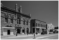 City Hall on main street, Hot Springs. Black Hills, South Dakota, USA (black and white)