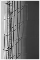 Blue water tower detail. South Dakota, USA ( black and white)