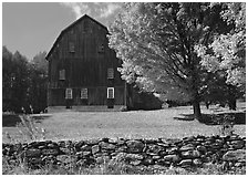 Lee Farm on Ridge Road. Vermont, New England, USA ( black and white)
