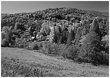 East Topsham village in the fall. Vermont, New England, USA ( black and white)