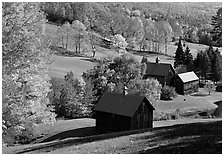 Sleepy Hollow Farm near Woodstock. Vermont, New England, USA (black and white)