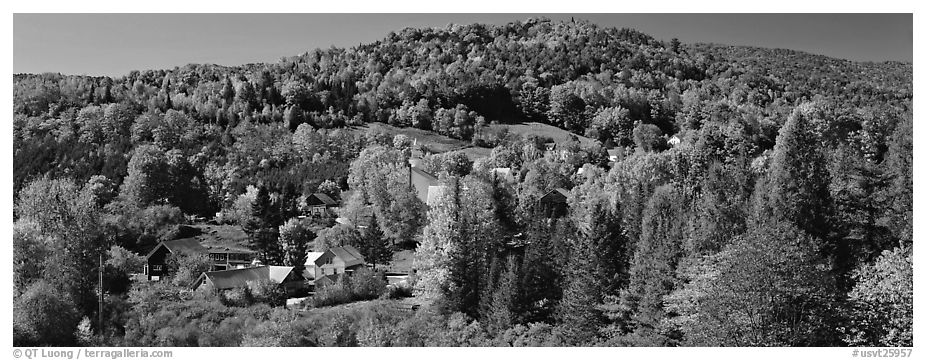 Rural autumn landscape, East Topsham. Vermont, New England, USA (black and white)