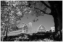 Pomeret Highlands Farm near Woodstock. Vermont, New England, USA (black and white)