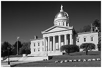 State House, Montpellier. Vermont, New England, USA (black and white)