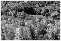 East Topsham village with autumn foliage. Vermont, New England, USA ( black and white)