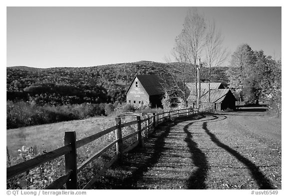 Fence and barn. Vermont, New England, USA