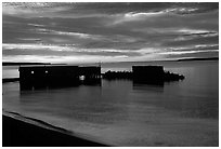 Sunset over Lake Superior, Apostle Islands National Lakeshore. Wisconsin, USA (black and white)