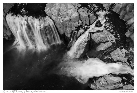 Aerial view of Shoshone Falls. Idaho, USA (black and white)