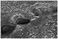 Aerial view of Kings Bowl. Craters of the Moon National Monument and Preserve, Idaho, USA ( black and white)