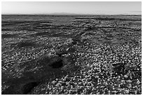 Aerial view of Great Rift volcanic fissure. Craters of the Moon National Monument and Preserve, Idaho, USA ( black and white)