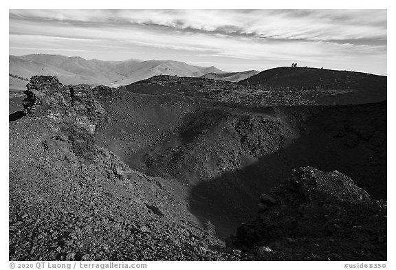 Northmost of Big Craters. Craters of the Moon National Monument and Preserve, Idaho, USA (black and white)