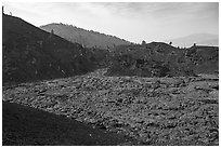 Lava flow on the floor of North Crater. Craters of the Moon National Monument and Preserve, Idaho, USA ( black and white)