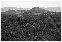 Field of broken lava near Broken Top. Craters of the Moon National Monument and Preserve, Idaho, USA ( black and white)