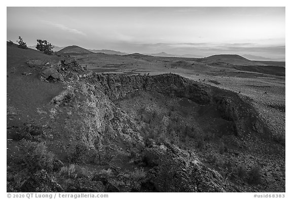Echo Crater. Craters of the Moon National Monument and Preserve, Idaho, USA (black and white)