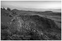 Echo Crater. Craters of the Moon National Monument and Preserve, Idaho, USA ( black and white)