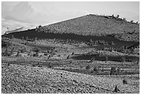 Half cone. Craters of the Moon National Monument and Preserve, Idaho, USA ( black and white)